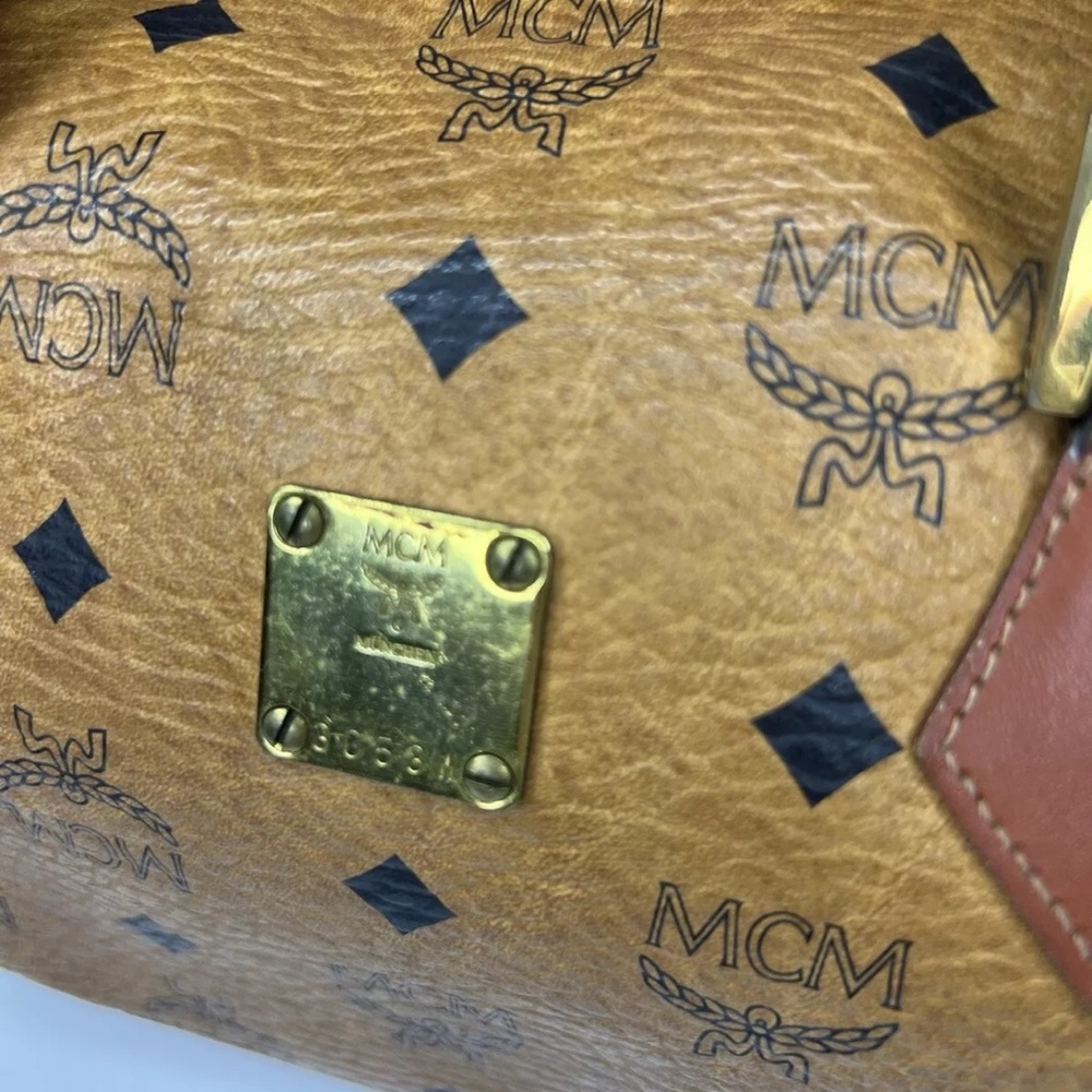 MCM Monogrammed Boston Leather Bag - Picture 6 of 13